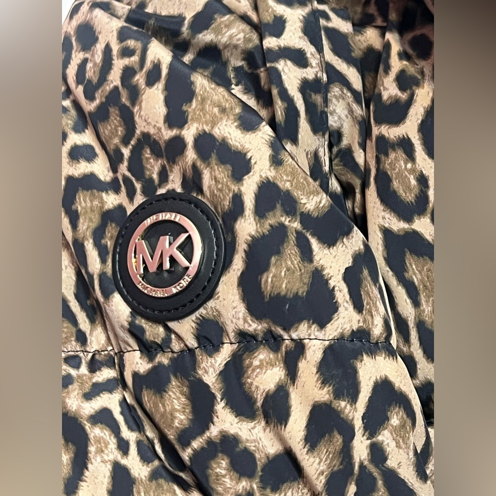 Michael Kors Leopard Print Women's Hooded Coat In Size M - Picture 14 of 16